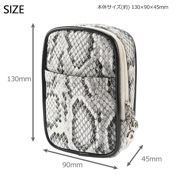 パイソンポーチ 20 100mm 定形外 送料無料 タバコケース シガレットケース 3-12657 蛇柄 ケース 坪田パール たばこケース レディース カードポケット付き ギフト箱付きライトピンク