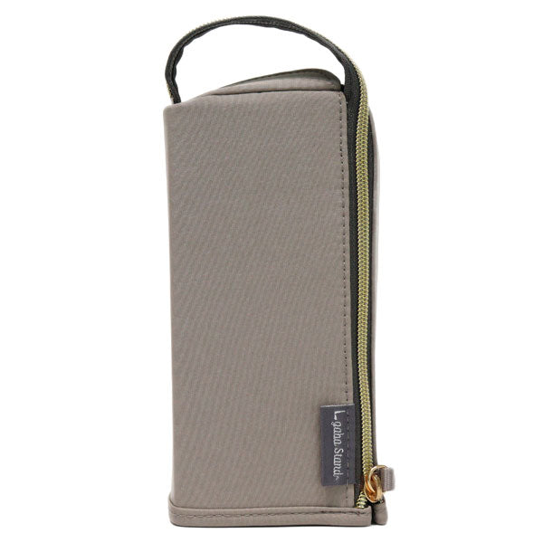 筆箱 エルガバスタンド AK074 定形外 送料無料 ペンケース 文具 筆記用具 化粧ポーチ メイクポーチ スタンド型 L字 ガジェット入れ 学校 仕事 チャコールグレー