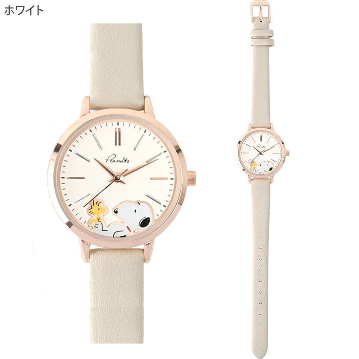 スヌーピー 腕時計 シンプル 2レイヤー ウォッチ PNT048 定形外 送料無料 ピーナッツ レディース 時計 クウォーツ 合皮ベルト シンプル おしゃれ