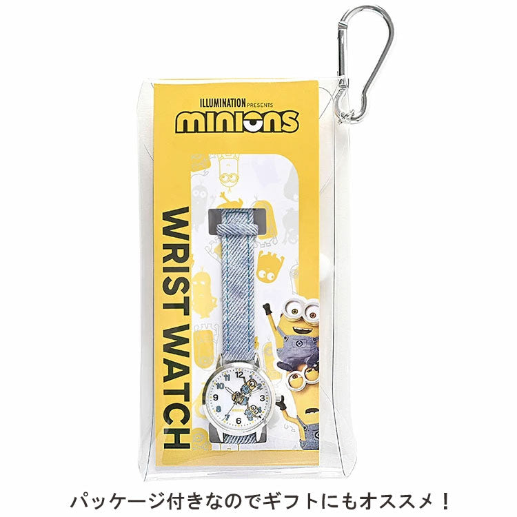 ミニオンズ 腕時計 デニム生地 定形外 送料無料 MIN002 ケビン ボブ スチュアート ティム レディース キッズ 仕事 ビジネス かわいいライトブルー