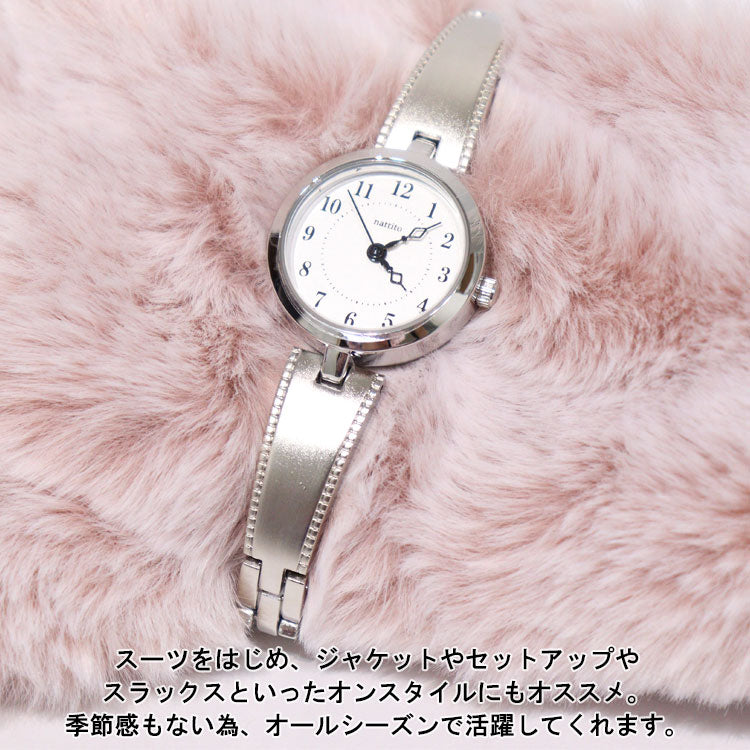 腕時計 レディース ロバン ST305 時計 ニッケルフリー シンプル 金属アレルギー ラウンド アンティーク風 通勤 仕事シルバー