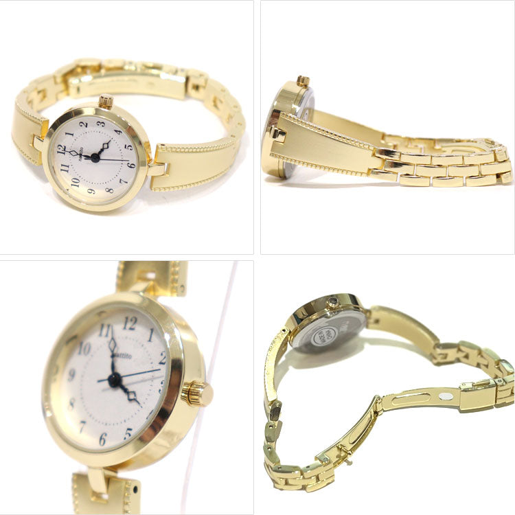 腕時計 レディース ロバン ST305 時計 ニッケルフリー シンプル 金属アレルギー ラウンド アンティーク風 通勤 仕事シルバー