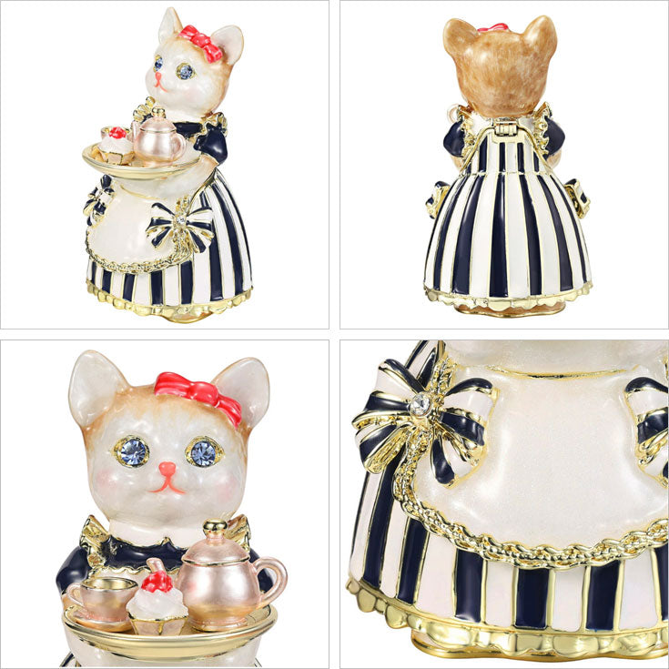 ルル・キャンディ ティータイム 送料無料 ピィアース ルル EX632-1 ジュエリーケース 猫 ネコ ねこ ジュエリーボックス 宝石箱 ギフト ドレス クリスタル