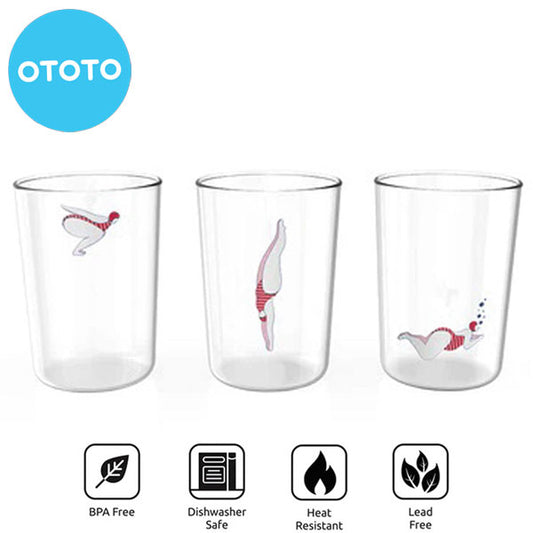 OTOTO ディープ ダイブ グラス Deep Dive Glass グラス ガラス おしゃれ 3個セット 耐熱ガラス 耐熱ガラス製器具 水着 ユニーク グラスセット