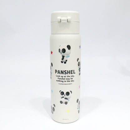 パンシェル ワンプッシュ ステンレス ボトル 真空二重 480ml 軽量 水筒 保温 保冷 魔法瓶 パンダ パンデビ 90年代