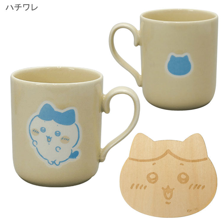 ちいかわ コースター付マグ カラーズ マグカップ CKW10 ちいかわ ハチワレ うさぎ モモンガ 木製コースター 磁器 300mlちいかわ