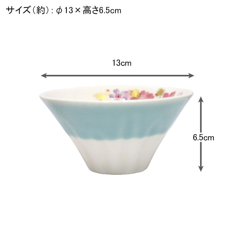 セラミック藍 藍土 富士山 ペア碗 41183 美濃谷 食器 お茶碗セット 花柄 ボウル キッチン お茶碗 茶碗 磁器