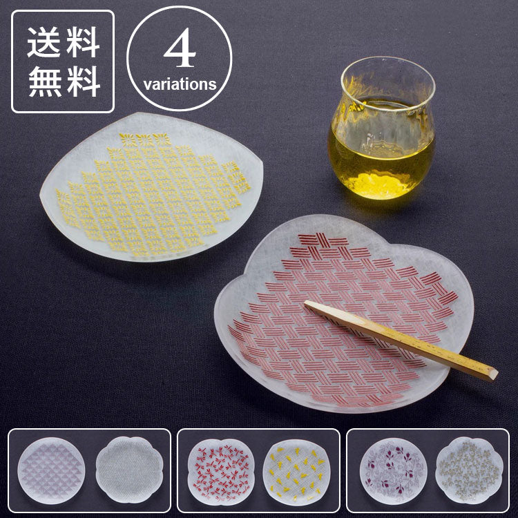 toumei×DOTS 京印伝 漆 まめざら 11cm 木箱入 2枚セット 送料無料 皿 食器 トウメイ 和食器 小皿 和柄