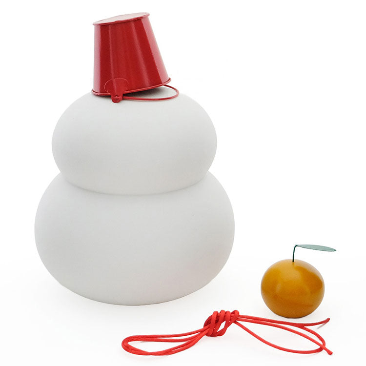 shesay 鏡餅のオブジェとしても使える 半磁器のLEDライト 雪だるま ビッグ 108365 送料無料 クリスマス 正月 鏡餅ストーンウェア オブジェ