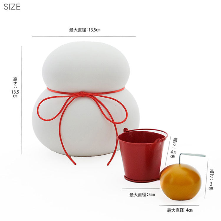 shesay 鏡餅のオブジェとしても使える 半磁器のLEDライト 雪だるま ビッグ 108365 送料無料 クリスマス 正月 鏡餅ストーンウェア オブジェ