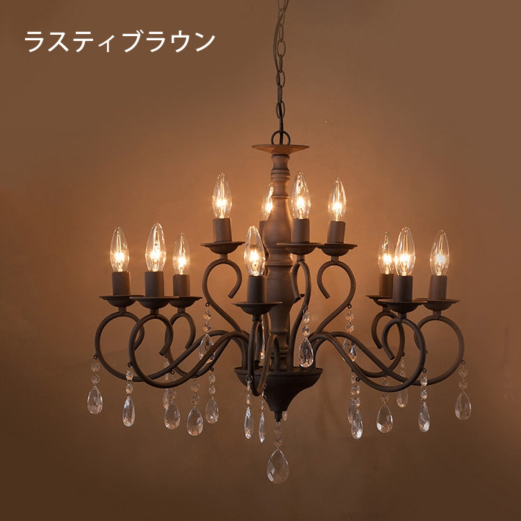 シャンデリア ビアンカ Bianca 12灯 67D3092004-12 アンティーク ペンダント ライト アクリルビーズ リビング ダイニング LED対応 秋月貿易アンティーク サンド グレイ