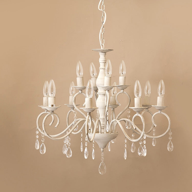 シャンデリア ビアンカ Bianca 12灯 67D3092004-12 アンティーク ペンダント ライト アクリルビーズ リビング ダイニング LED対応 秋月貿易アンティーク サンド グレイ