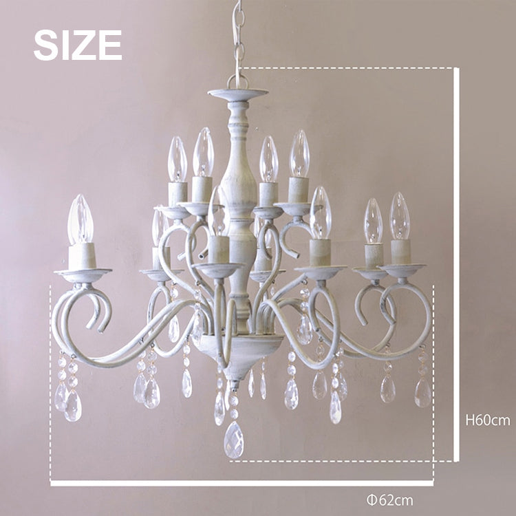 シャンデリア ビアンカ Bianca 12灯 67D3092004-12 アンティーク ペンダント ライト アクリルビーズ リビング ダイニング LED対応 秋月貿易アンティーク サンド グレイ