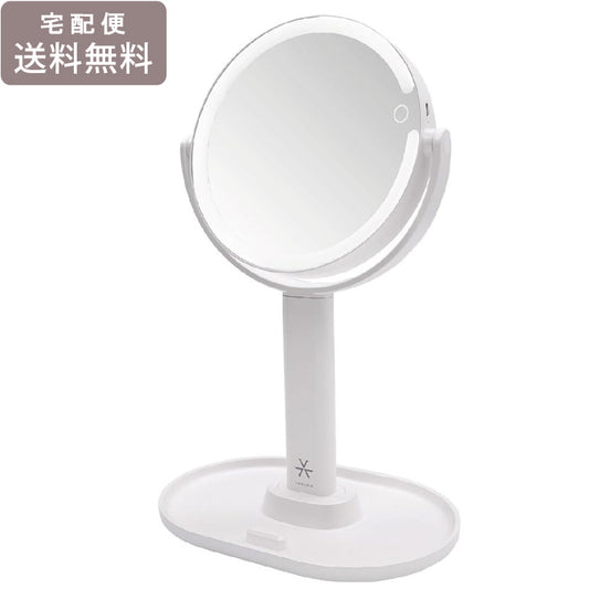 VENUSiS  ヴィナシス スマホスタンド付き LEDミラー ミラー VML-4200-5X ホワイト 送料無料 女優ミラー 3色調光 充電式 手鏡  置き型 メイクミラー 明るさ調整 LED