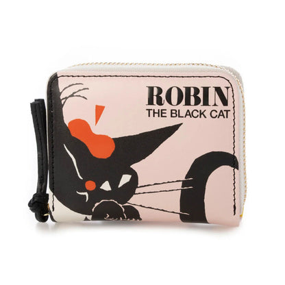 ペルケ 黒ねこ意匠 ROBIN ジャバラカードウォレット 送料無料 ロビン 財布 折り財布 牛革 日本製 スキミング防止 ROBIN THE BLACK CAT  kuroneko design くろねころびんちゃん