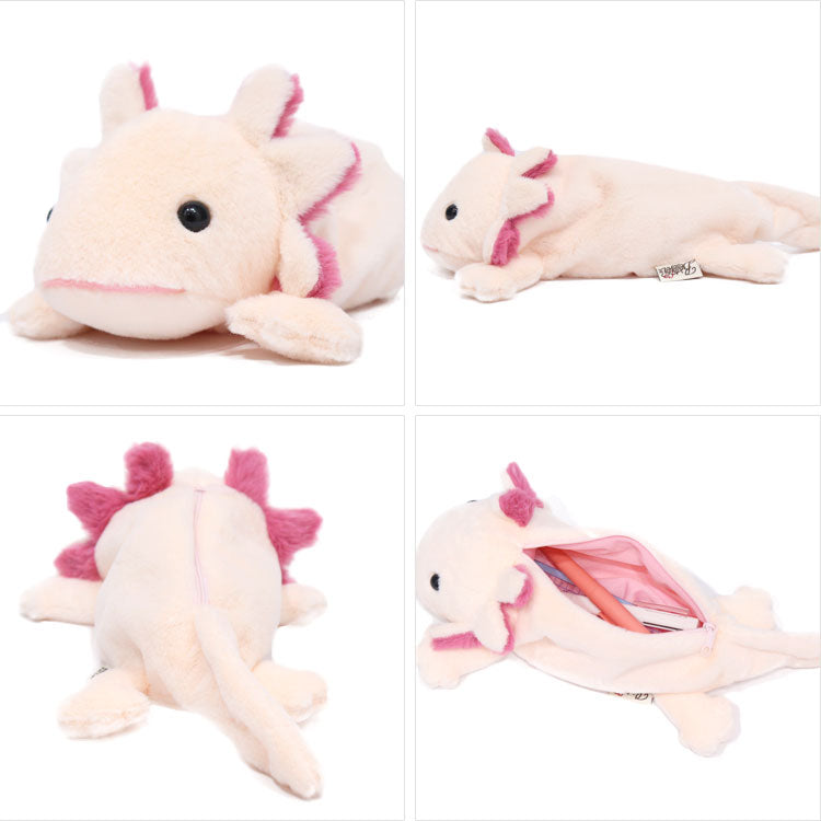 ワイルドアニマルペンケース ウーパールーパー 定形外 送料無料 ぬいぐるみ 筆箱 ペンポーチ ポーチ