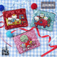 タマオワールド スパンコール刺繍ポーチ ハローキティ  ベット ピアノ マイメロディ POC3815 POC3814 POC3835 メール便  スパンコール 刺繍 ポーチ 小銭入れレッド(Bed)