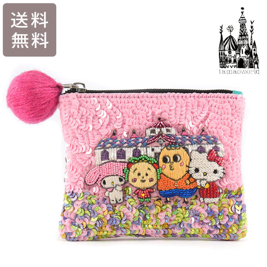 スパンコール 刺繍 ポーチ コジコジ サンリオ ミニポーチ メール便 送料無料 POC3861 タマオワールド サンリオ ビーズ 次郎くん ハローキティ マイメロディ COJI-COJI × Sanrio characters
