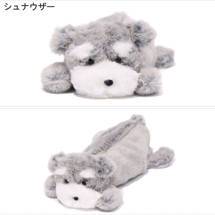 アニマル ぬいぐるみ ポーチ 定形外 送料無料 TY040 ペンケース フィギアポーチ クマ うさぎ シュナウザー パンダ ひよこ しろねこ クロネコ 黒猫 白猫 筆記用具 動物 クマ