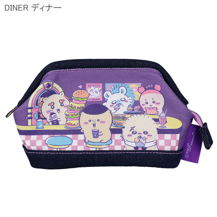 デニムペンケース ワイヤー入り ちいかわ DINER ランチ ディナー 定形外 送料無料 S1430262 S1430270 筆箱 ポーチ コスメポーチ ペンポーチ ハチワレ うさぎ くりまんじゅう ラッコ モモンガ シーサー 古本屋 ハンバーガー ホットドッグDINERランチ