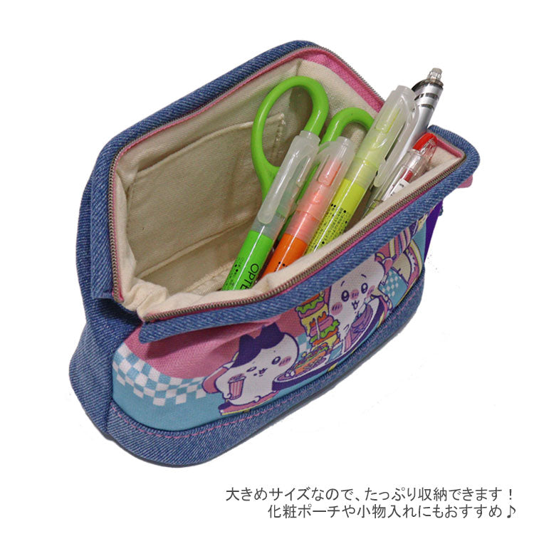 デニムペンケース ワイヤー入り ちいかわ DINER ランチ ディナー 定形外 送料無料 S1430262 S1430270 筆箱 ポーチ コスメポーチ ペンポーチ ハチワレ うさぎ くりまんじゅう ラッコ モモンガ シーサー 古本屋 ハンバーガー ホットドッグDINERランチ