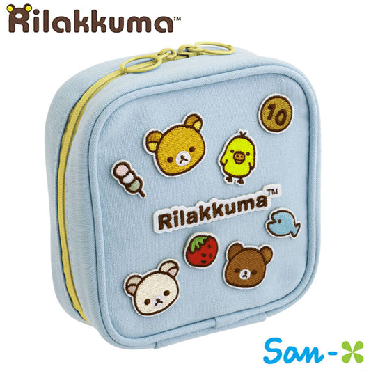 リラックマ スクエア ミニポーチ 定形外 送料無料 CA82601 ポーチ ワッペンシリーズ コリラックマ キイロイトリ チャイロイコグマ ワッペン 刺繍アップリケ