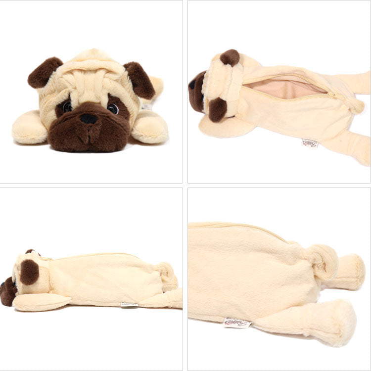 ワイルドアニマル ペンケース パグ 48150 定形外 送料無料 ベストエバージャパン 犬 いぬ イヌ ぬいぐるみ フィギアポーチ アニマル 筆箱 ペンポーチ コスメポーチ メイク道具入れ ポーチ 筆記用具