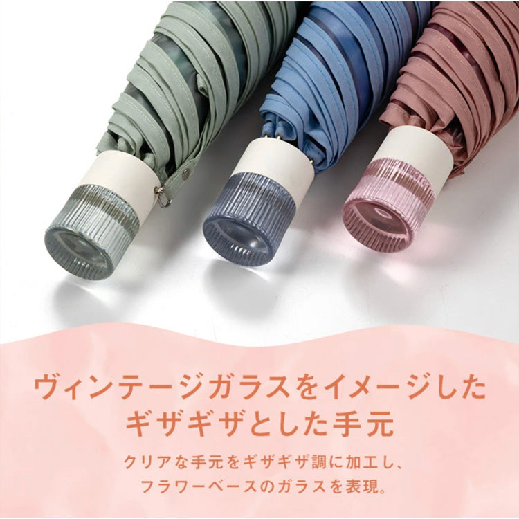 折りたたみ傘 フラワーベースアンブレラ ミニ ビニール傘 雨傘 折りたたみ 傘  PT-0081-002 可愛い おしゃれ 通勤 通学 映え 花瓶 収納ケース 旅行 レディースピンク