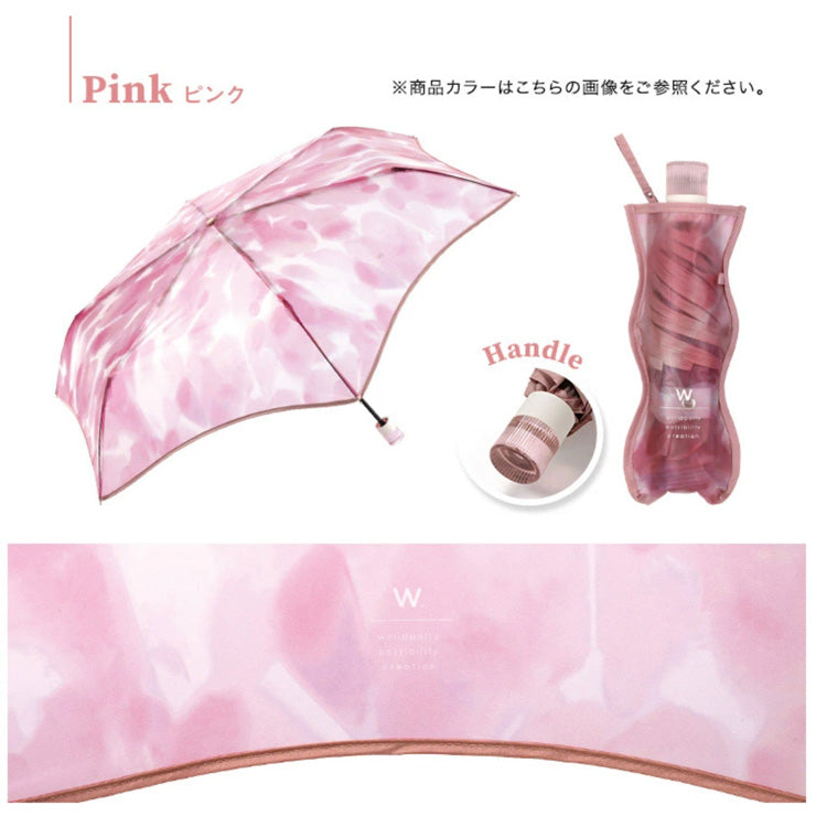 折りたたみ傘 フラワーベースアンブレラ ミニ ビニール傘 雨傘 折りたたみ 傘  PT-0081-002 可愛い おしゃれ 通勤 通学 映え 花瓶 収納ケース 旅行 レディースピンク