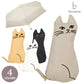 because PUおでかけキャット ミニ 晴雨兼用 折り畳み傘 B-095856 送料無料 猫 ポーチ付き ネコ 日傘 傘 遮熱 遮光 完全遮光 100% 猫ポーチ 黒猫 白猫ベージュ