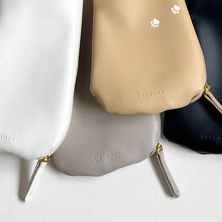 because PUおでかけキャット ミニ 晴雨兼用 折り畳み傘 B-095856 送料無料 猫 ポーチ付き ネコ 日傘 傘 遮熱 遮光 完全遮光 100% 猫ポーチ 黒猫 白猫ベージュ