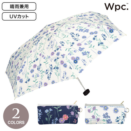 Wpc. 植物図鑑ミニ 折りたたみ傘 PLANT ENCYCLOPEDIA mini 雨傘 日傘 晴雨兼用 傘 定形外 送料無料 8657-174-002 UVカット 紫外線防止 撥水 ポーチ付き コンパクト