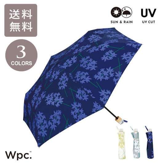 Wpc. ヒヤシンス ミニ 雨傘 折りたたみ傘 7803-014-002 定形外 送料無料 傘 晴雨兼用 UVカット 花柄 北欧風