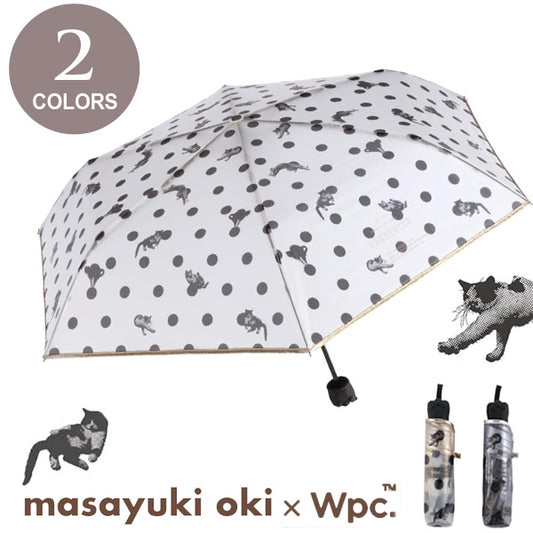 沖昌之×Wpc. 肉球プラスチックアンブレにゃん ドット mini 折りたたみ傘 PT-OM006-002  ねこ アンブレにゃん 折りたたみ 透明 雨傘 傘 ビニール傘