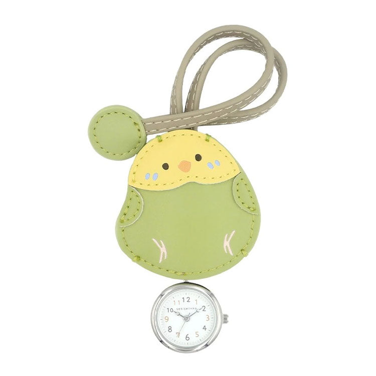 フォロー セキセイインコ シマエナガ ハングウォッチ 時計 N00825S-6 定形外 送料無料 バッグチャーム バッグ 鞄 チャーム キーホルダーセキセイインコ（グリーン）