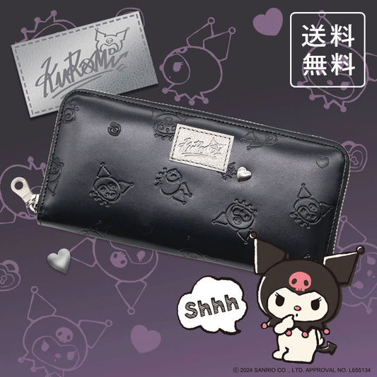 サンリオキャラクターズ KUROMI クロミ ラウンド 長財布 san-87131 送料無料 ナダヤ 財布 ファスナー 黒