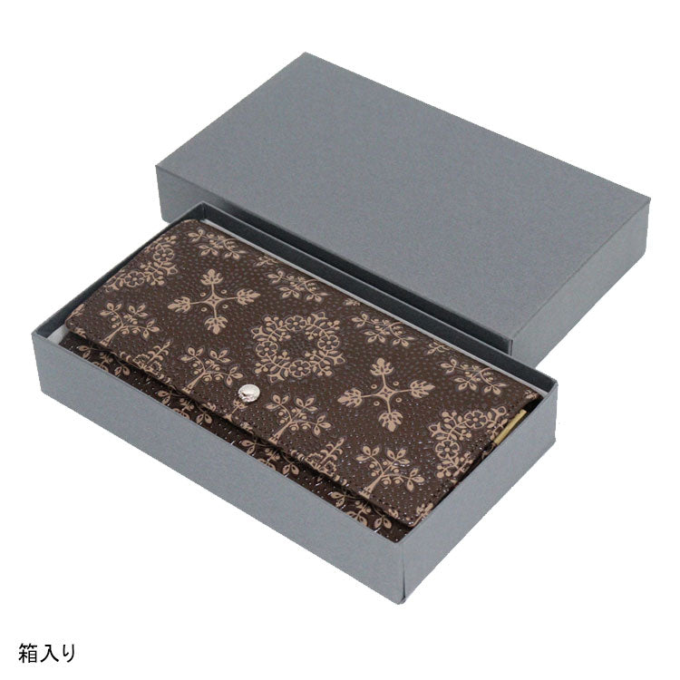 印傳屋 印伝 フォルキィ かぶせ 長財布 束入れ 9123 送料無料 財布 小銭入れ 模様 ギフト レディース