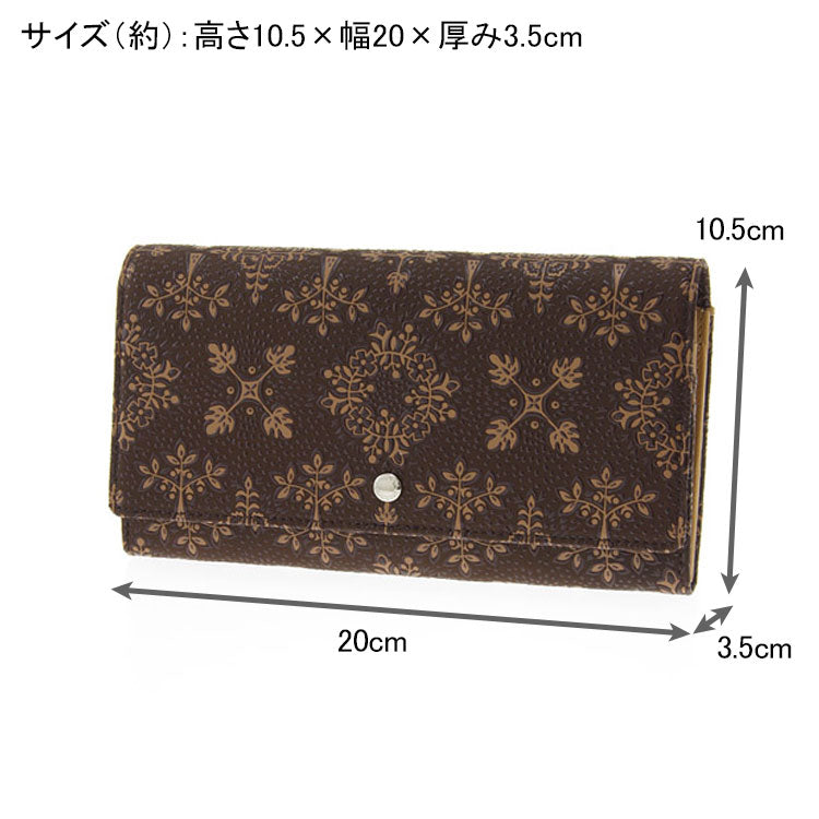 印傳屋 印伝 フォルキィ かぶせ 長財布 束入れ 9123 送料無料 財布 小銭入れ 模様 ギフト レディース