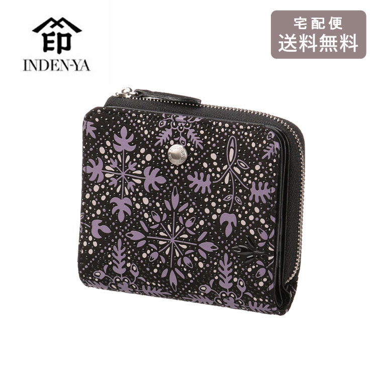 印傳屋 印伝 シアソム 二つ折り 財布 9022 送料無料 さいふ 小銭入れ モザイク 模様 ギフト レディース