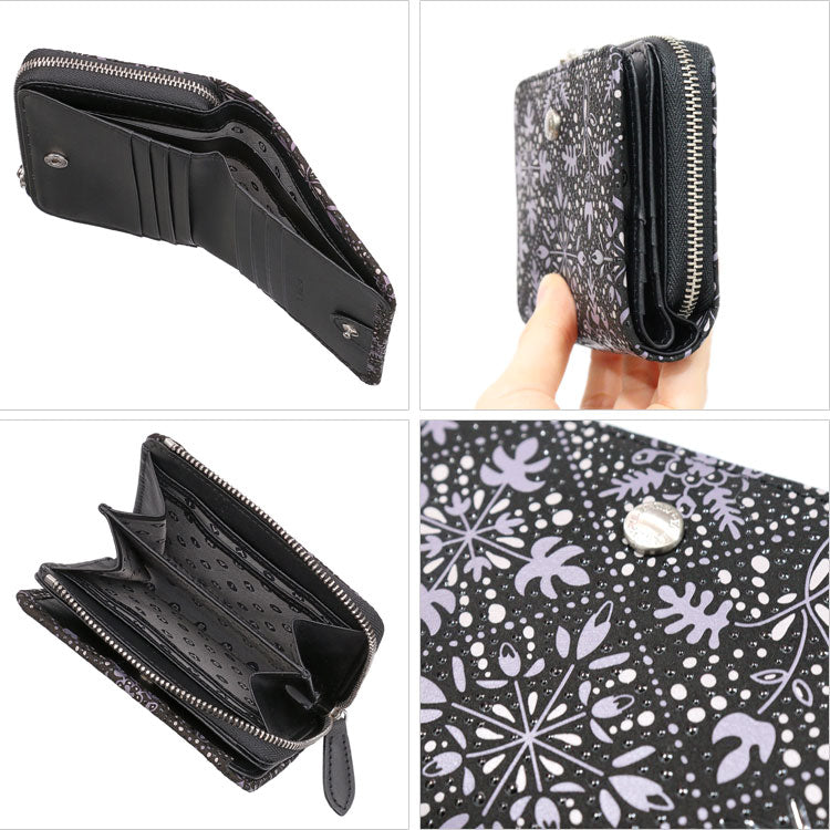 印傳屋 印伝 シアソム 二つ折り 財布 9022 送料無料 さいふ 小銭入れ モザイク 模様 ギフト レディース