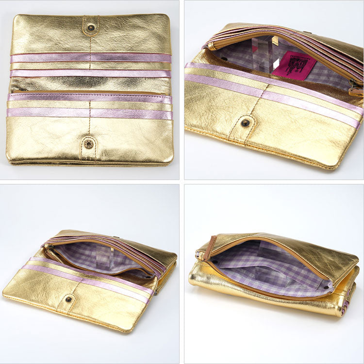 タマオワールド 長財布 Merry-go-round Gold メリーゴーランド ゴールド WAL3839 送料無料 刺繍 羊革 財布 メタリック キラキラ 大容量 パンダ 白鳥 白馬 タツノオトシゴ