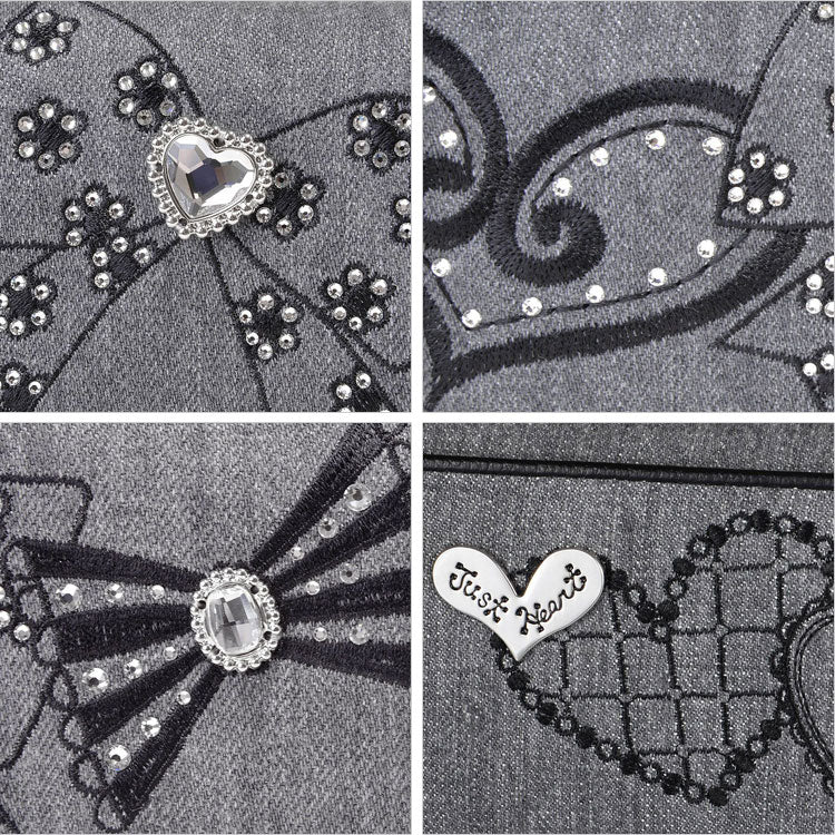 シンクビー リボンズ 長財布 グレーデニム A001002 送料無料 リボン ハート スワロフスキー クリスタル キラキラ 財布