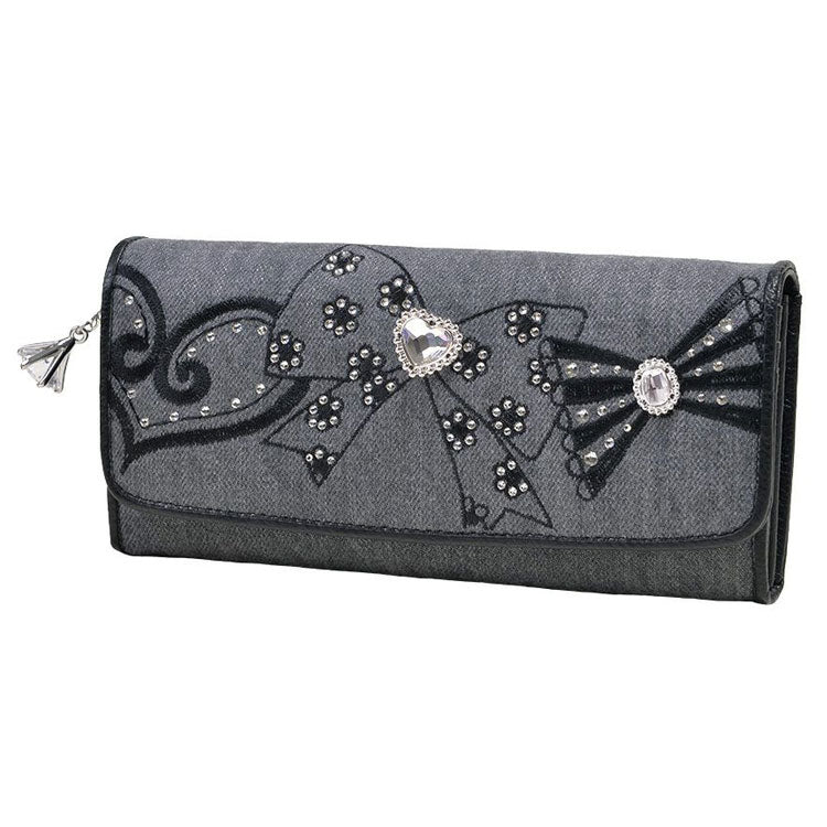 シンクビー リボンズ 長財布 グレーデニム A001002 送料無料 リボン ハート スワロフスキー クリスタル キラキラ 財布