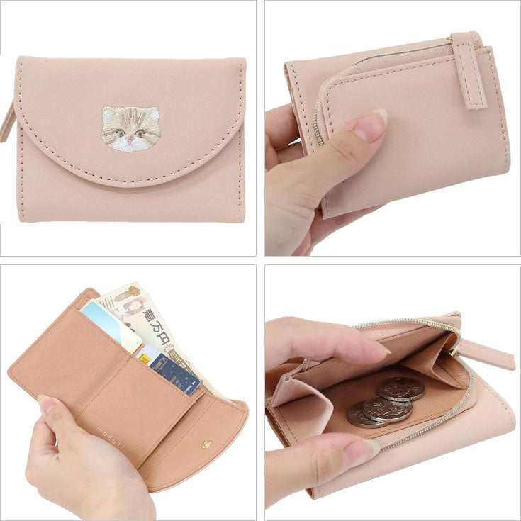 モフット ミニ財布  財布 三つ折り 定形外 送料無料 チンチラ アラスカンマラミュート ネコ サイフ mofutt トラベル コンパクト かわいい ギフト 猫あらすかんまらみゅーと