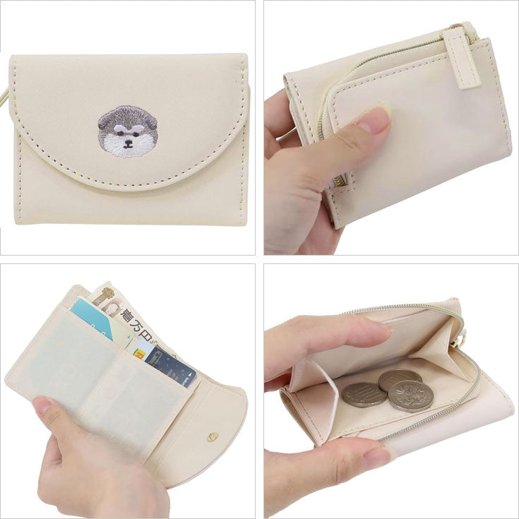 モフット ミニ財布  財布 三つ折り 定形外 送料無料 チンチラ アラスカンマラミュート ネコ サイフ mofutt トラベル コンパクト かわいい ギフト 猫あらすかんまらみゅーと