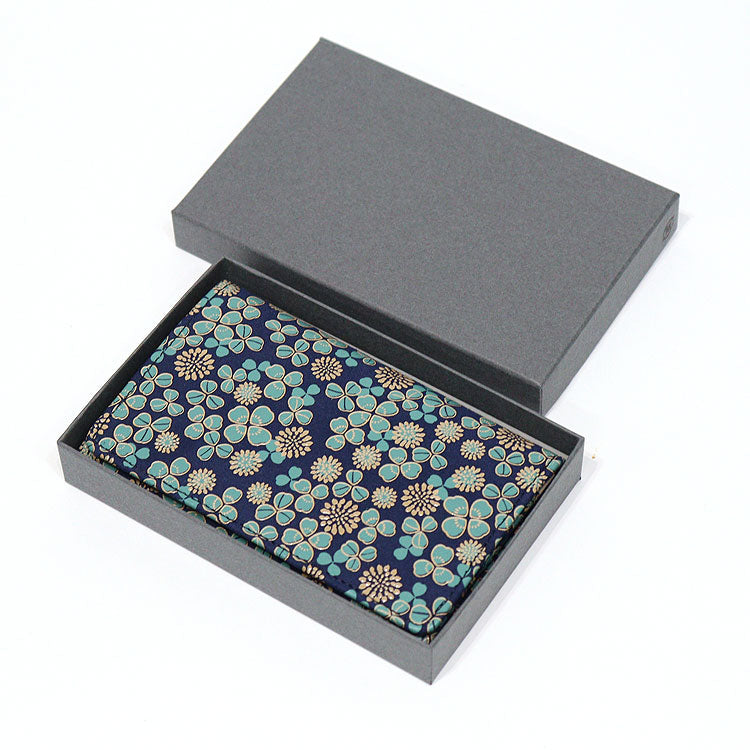 印伝 白詰草 名刺入れ カードケース 7306 送料無料 三つ葉 四つ葉 草花 革 日本 レディース