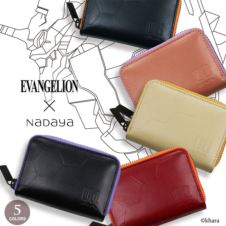 エヴァンゲリオン 財布 小銭入れ コインケース 本革 89010 NADAYA カードケース 初号機 零号機 2号機 Mark.06 8号機 コンパクト メンズ レディース ギフト [eva-002]初号機(ブラック)