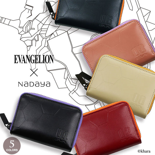 エヴァンゲリオン 財布 小銭入れ コインケース 本革 89010 NADAYA カードケース 初号機 零号機 2号機 Mark.06 8号機 コンパクト メンズ レディース ギフト [eva-002]初号機(ブラック)