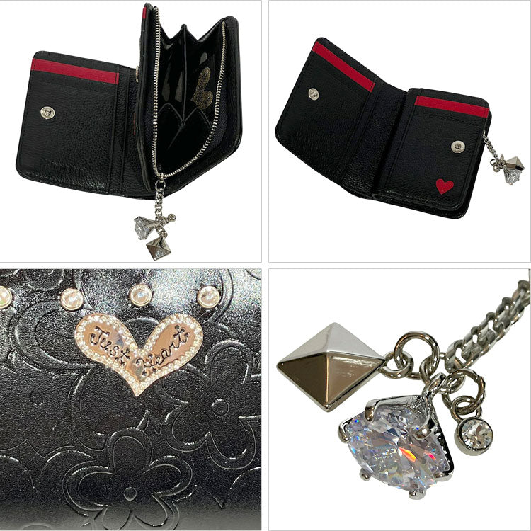 Think Bee! シンクビー デイジーロック 2つ折財布 A004890 送料無料 財布 レディース 本革 ブラック クリスタル スタッズ 牛革 コンパクト