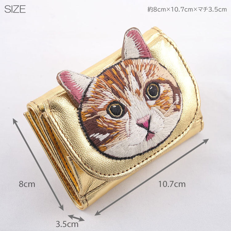 タマオワールド ねこミニ財布 WAL3516 WAL3789 WAL3788 WAL2909 WAL2911 WAL3111 送料無料 ハナカラクサ 刺繍 財布 レディース tamao worldブラック